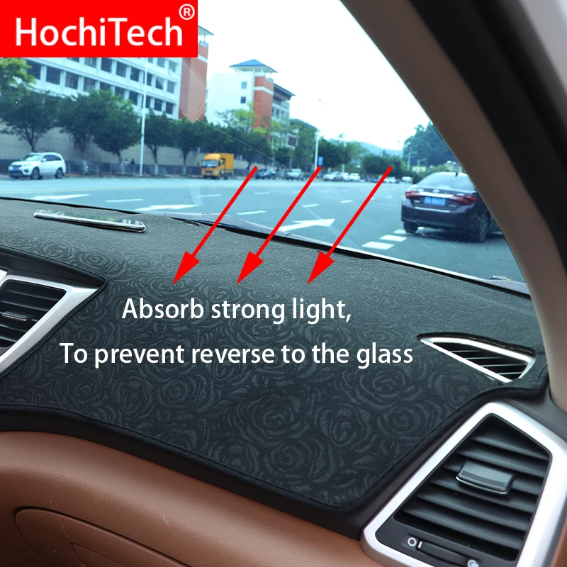 Rose Pattern Non-slip Dashmat Dash Mat Dashboard Cover Pad Carpet Car Sticker for GEELY EMGRAND EC7 2017-2018 Styling | Автомобили и