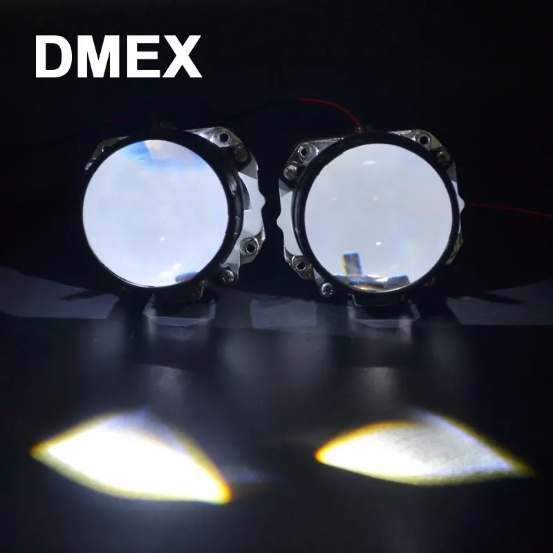 DMEX 2,5 дюймов биксенон H1 HID фары проектор Объектив с светодиодный ангельские глазки с светодиодный дьявол глаза костюм для H4 H7 фар Дом