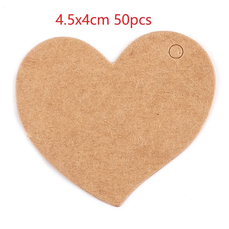 4.5x4cm 50pcs 100 шт. крафт-бумага прекрасные Подарочные Метки DIY ручной работы ценники Сумки для выпечки упаковочные этикетки для цветочной косметики ювелирные изделия бутылки напиток - Цвет: 4.5x4cm 50pcs