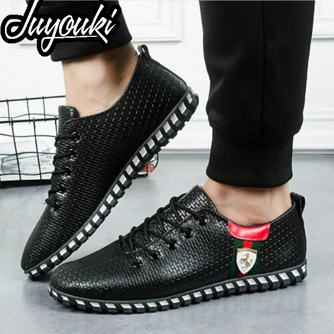 Sycatree Male Leather Casual Shoes for Men Canvas Shoes Outdoor Sneakers Air Mesh Flats Breathable Brand Shoes Plus Size 46