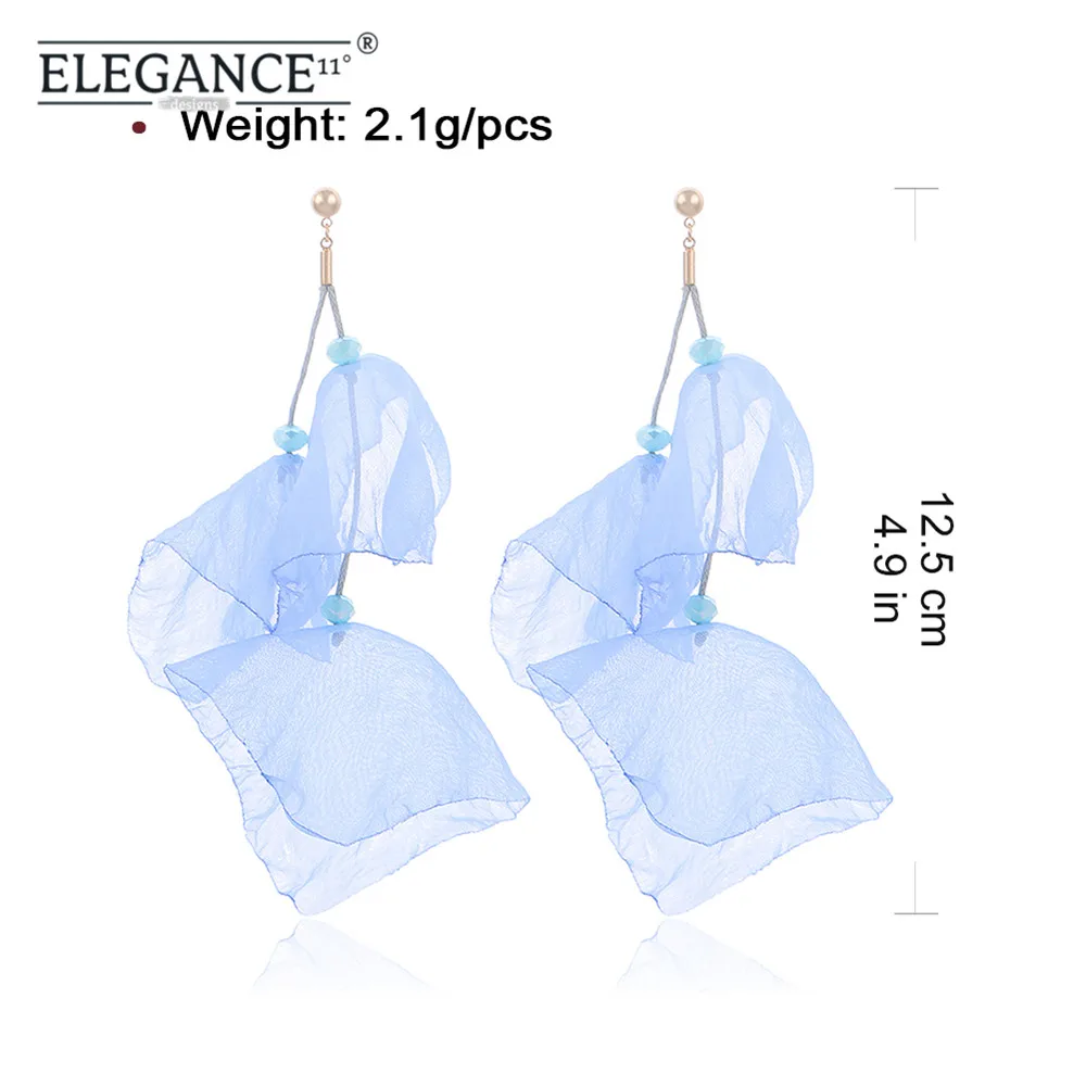 

Elegance Pink Flower Earring for Women Big Yarn Handmade Dangle Earring Jewelry White Blue Floral Crystal Pendant Wholesale