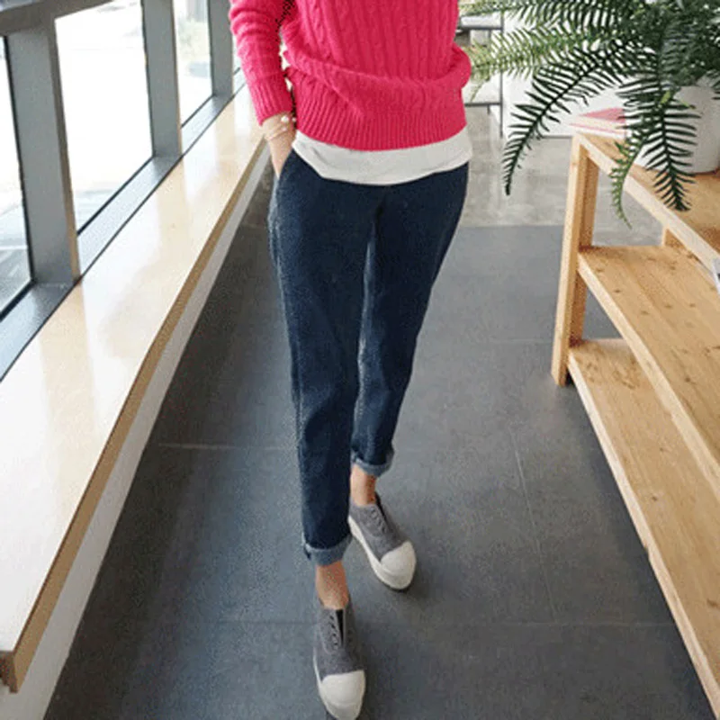 Мода Горячей Продажи Женщина Синие Джинсы Шаровары Брюки Джинсовые брюки Для