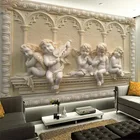 3D рельефная скульптура ангела в европейском стиле, настенные фотообои для стен 3 D, гостиной, телевизора, Декор для дома, настенная ткань