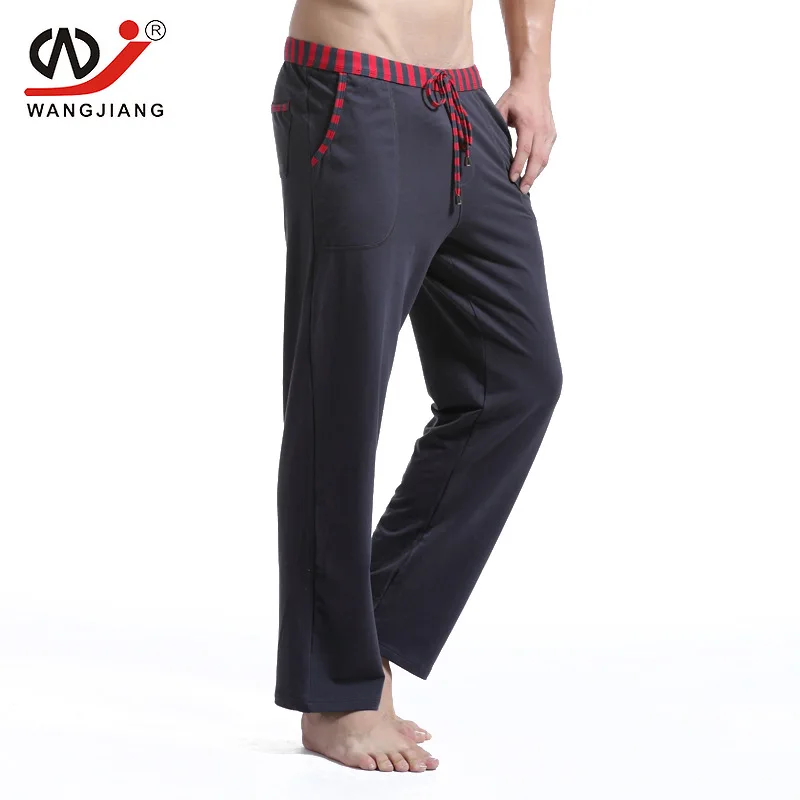 Брендовые мужские штаны для бега свободные пижамные сна хлопковые тренировочные