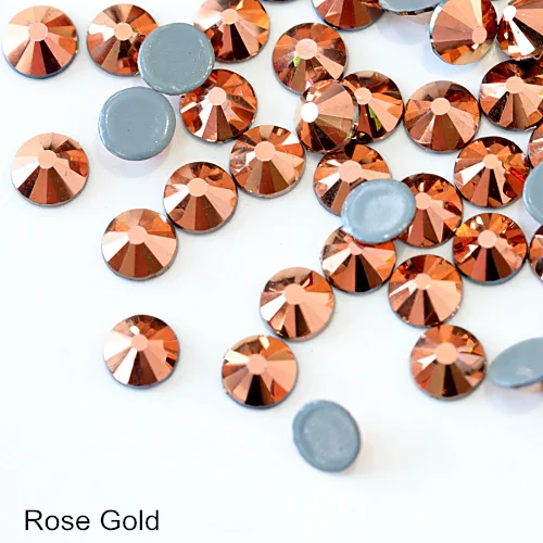 Rose Gold 41 цвет 5 размеров высокое качество кристалл AB Горячая фиксация стразы стекло страз железо на белом горячей фиксации Стразы для DIY одежды B0890 - Цвет: Rose Gold