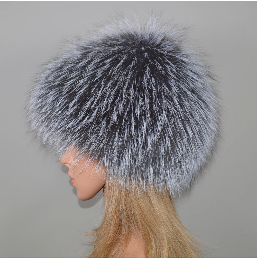 Роскошная шапка из натурального Лисьего меха, женская зимняя эластичная вязаная шапка-бомбер из натурального Лисьего меха, теплые мягкие шапки-бини из лисьего меха для девочек