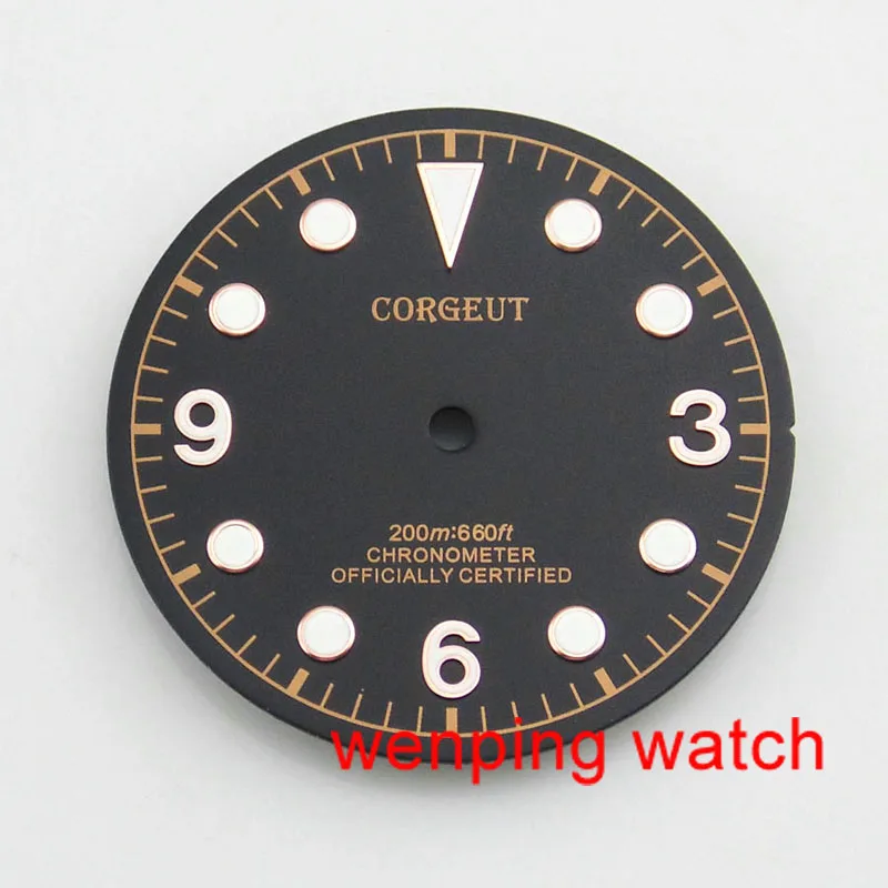 Corgeut 30,5 мм черный/кофейный циферблат подходит для ETA 2824 2836 Miyota 8205/8215 автоматический механический механизм часы