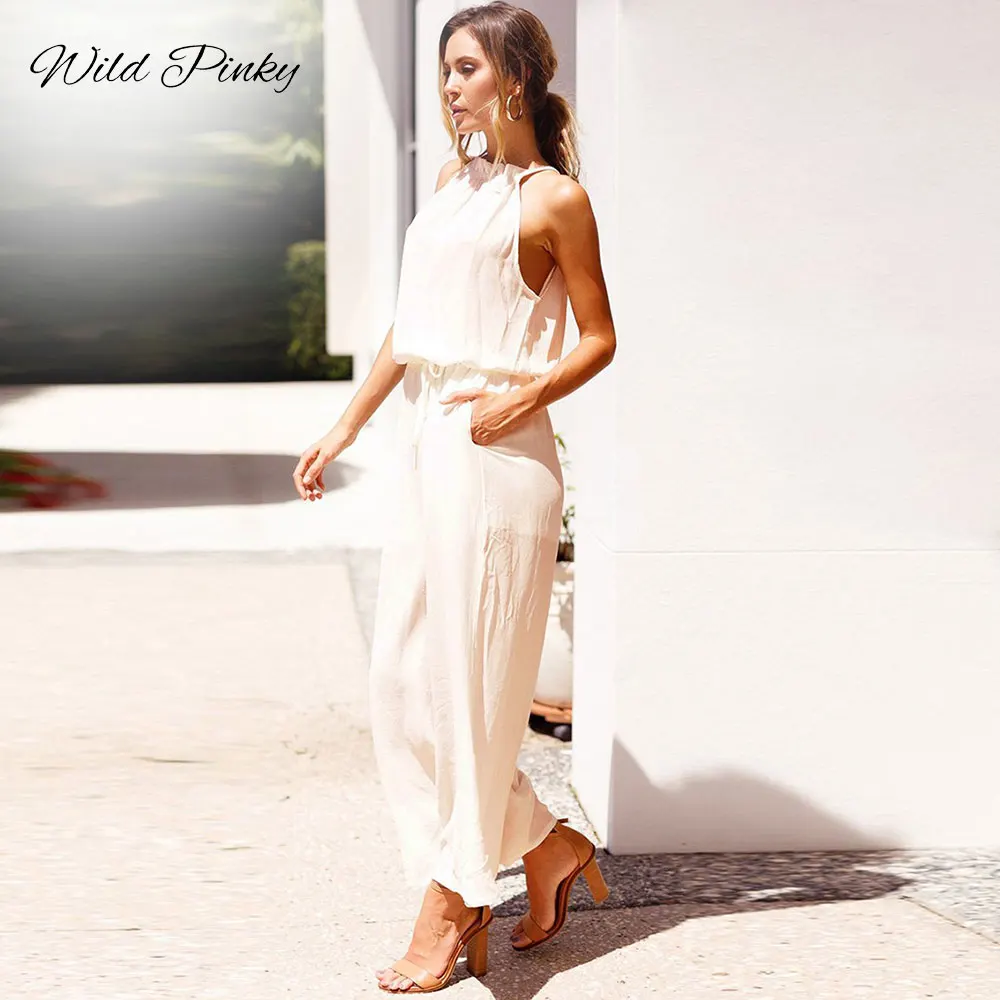 Женский Длинный комбинезон WildPinky с высокой талией без рукавов|Женские