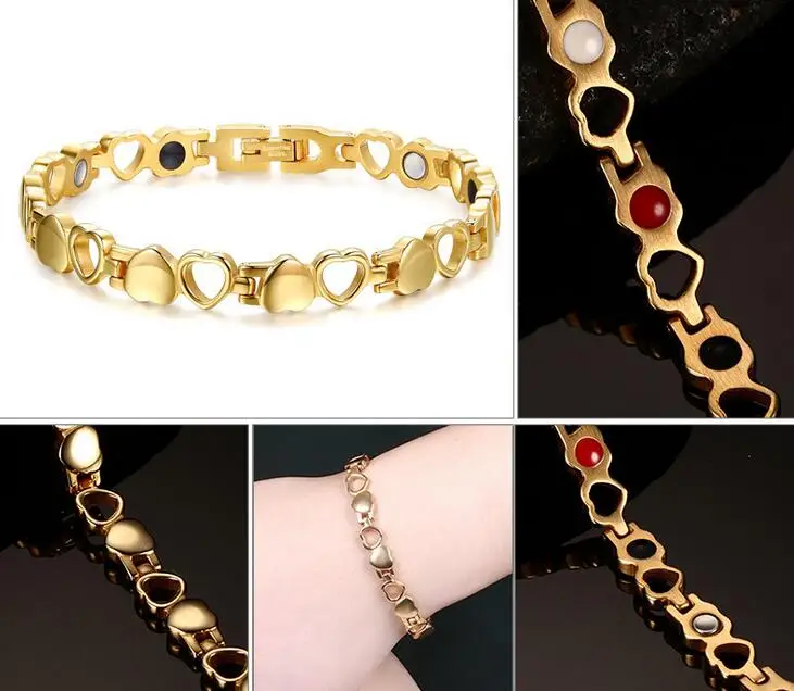 Модный дизайн сердца женский магнитный браслет здоровье с германием магнит