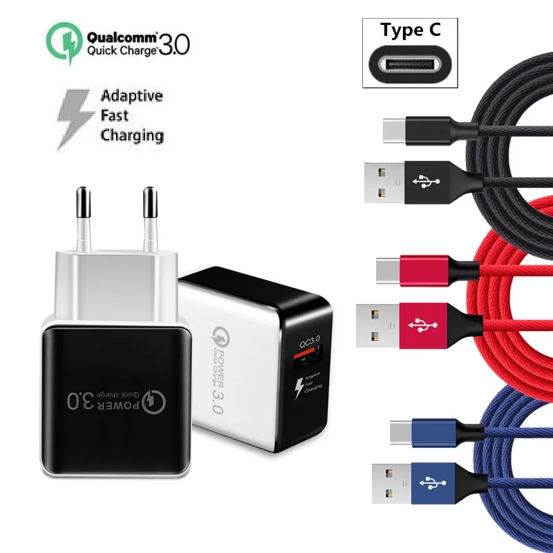 Быстрая зарядка 3 0 QC 2 USB-кабель Тип C для Xiaomi Samsung S10 plus S9 S8 Note9 A3 A5 A7 2017 Oneplus 6T 6 5t 5 |