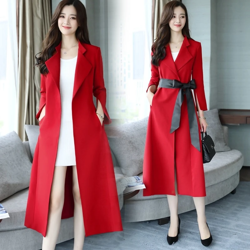 Ветровка женская средней длины весна-осень 2020 новая Талия тонкая большой размер