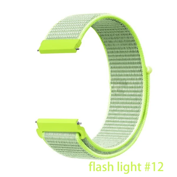 flash light 12 Gear S3 для samsung galaxy watch 46 мм 42 мм S 3 Frontier нейлон amazfit gtr 47 мм huawei watch gt ремешок 20 мм часы браслет ремешок 22 мм для часов - Цвет ремешка: flash light 12