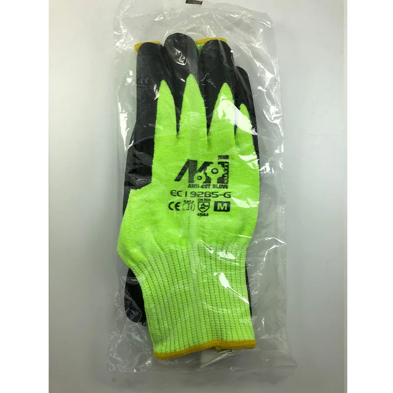 NMSafety 13 калибр трикотажные Hi-Viz желтые порезные перчатки