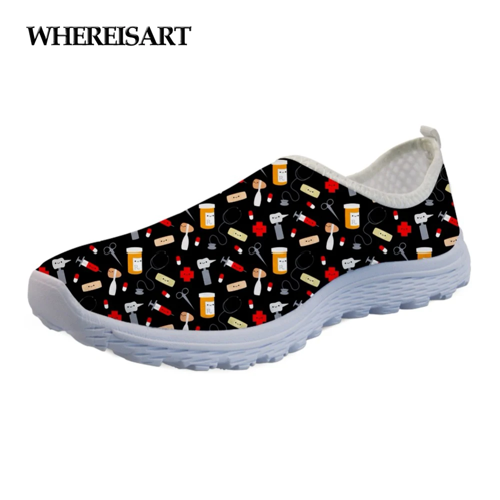 WHEREISART/летние кроссовки женские милые для медсестры/Happy Doctor Повседневная
