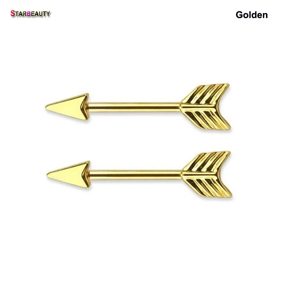 1 пара пирсинг для соски в виде черной стрелы кольцо соска серьги пера стиле панк