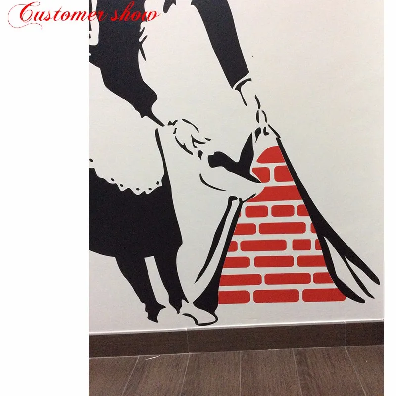 Banksy maid Comic picture настенные Стикеры для дома декоративные виниловые обои adesivo де parede Настенные наклейки домашний декор