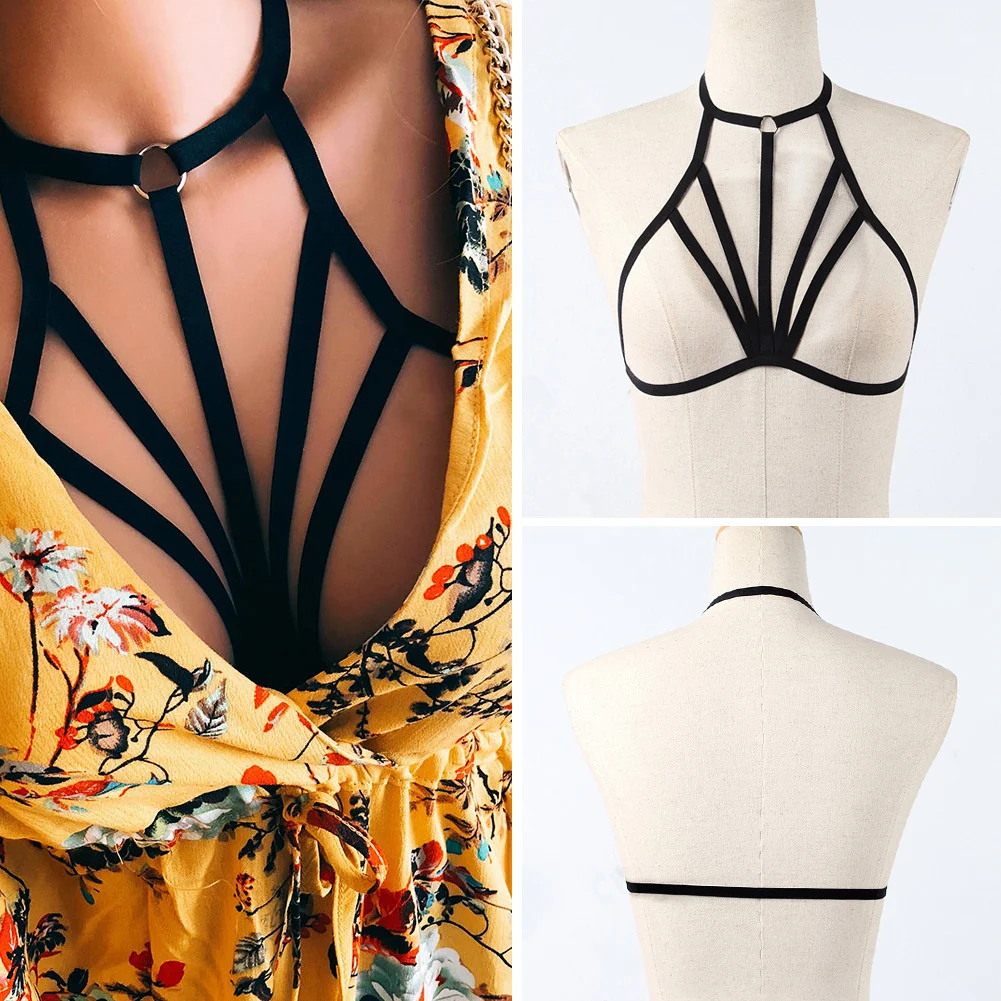 1PC Sexy Erotic Bandage Bra Women Push Up Lingerie U Bras Backless Underwear Sexy Deep V Belt Bra Ladies Crop Tops Bralette