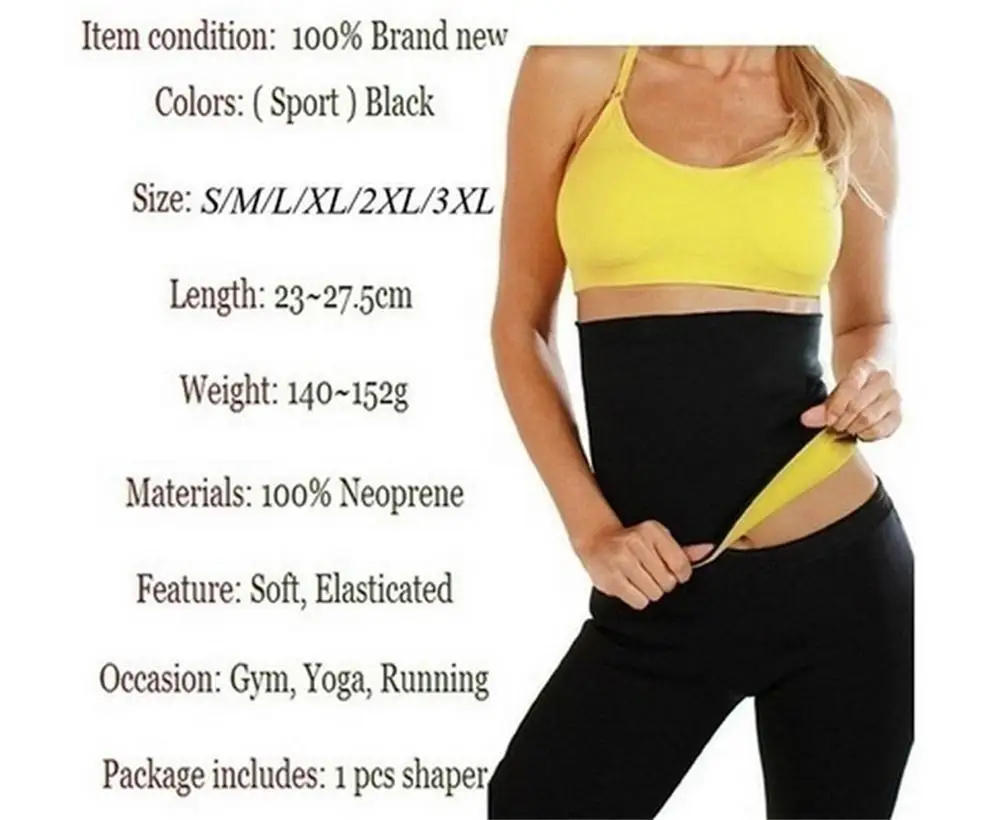 Женский Формирователь живота неопрена термальный пояс для похудения