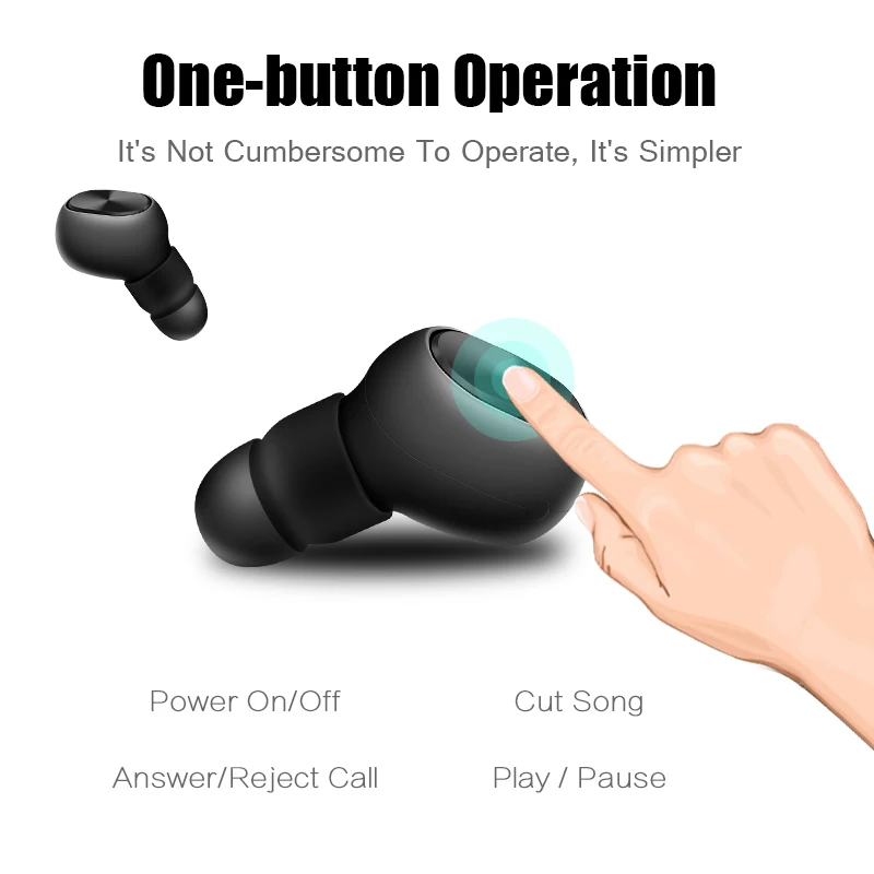 M &amp J TWS-QS1 Bluetooth-наушники-вкладыши Беспроводные наушники Стереонаушники Басы Звук