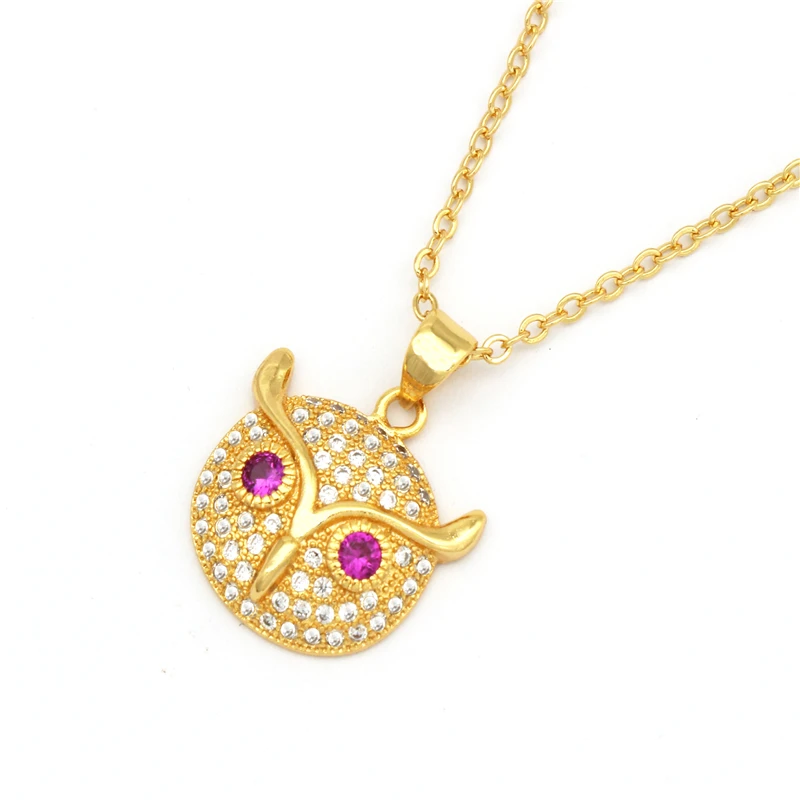 Fashion Pendant Necklace Owl head Crystal Aolly 18&quotChain | Украшения и аксессуары