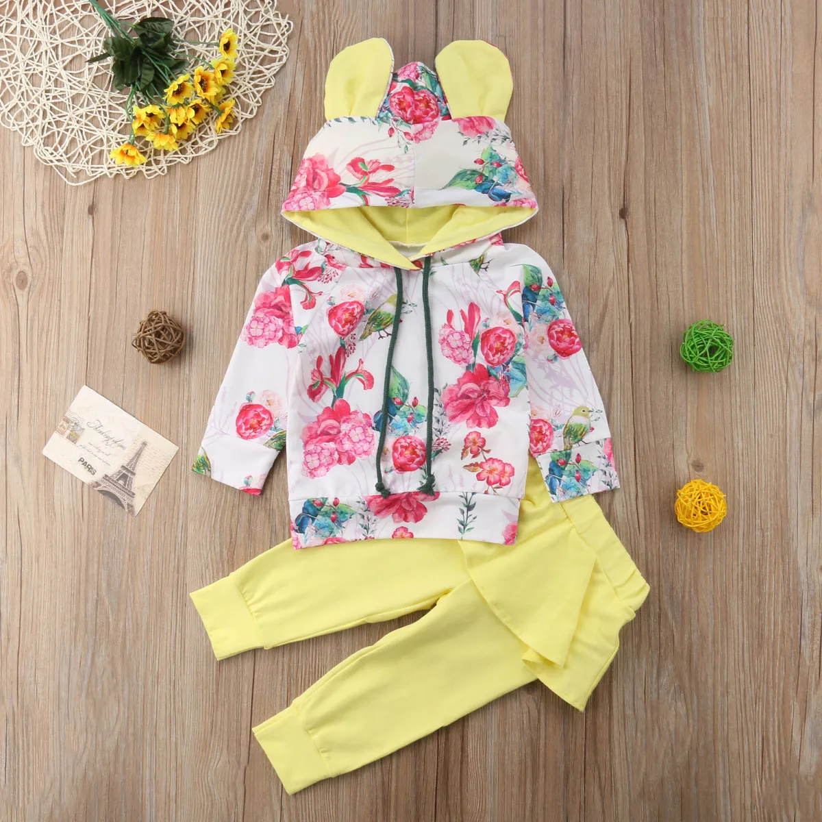 Красивый комплект одежды для маленьких девочек на осень и зиму толстовка с