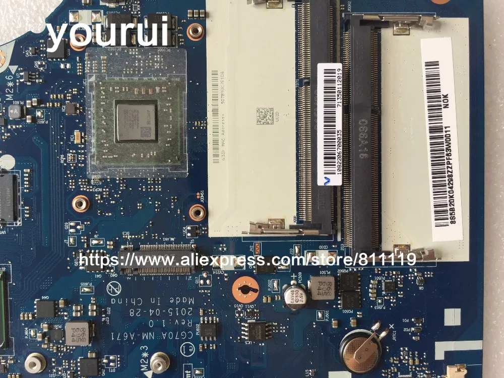 Материнская плата yourui для ноутбука Lenovo G70-35 CPU CG70A NM-A671 A4-6210 материнская полных