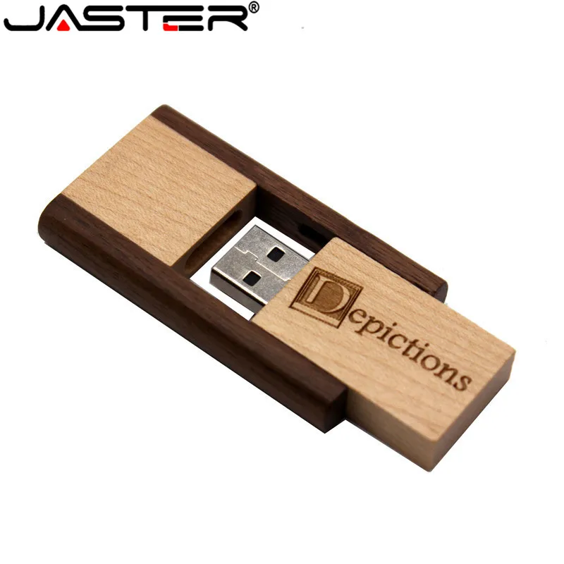 JASTER(более 10 шт бесплатный логотип) Вращающийся деревянный USB флэш-накопитель 4 ГБ 8 ГБ 16 г 32 Гб U диск фотография свадебный подарок