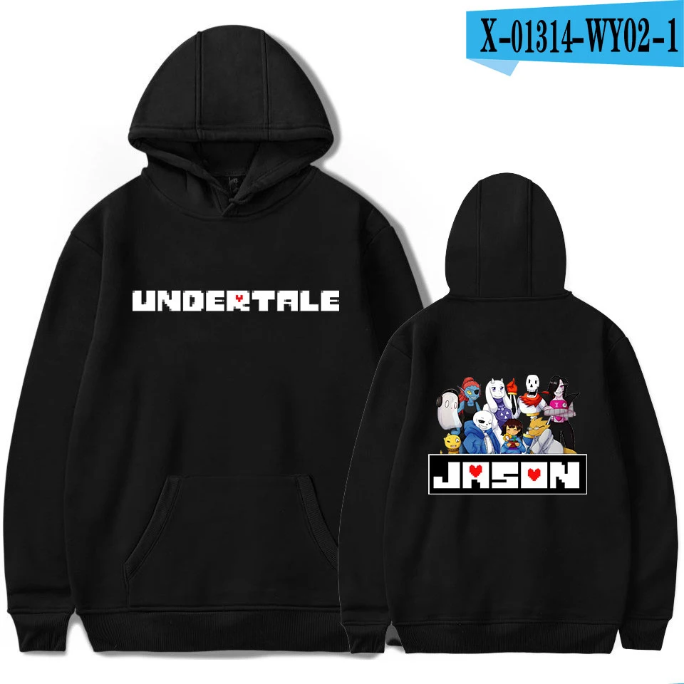 black Новая мода Undertale толстовка с капюшоном для мужчин/женщин Модный повседневный Уличная пуловер с капюшоном принт Undertale мужские s толстовки Одежда - Цвет: black