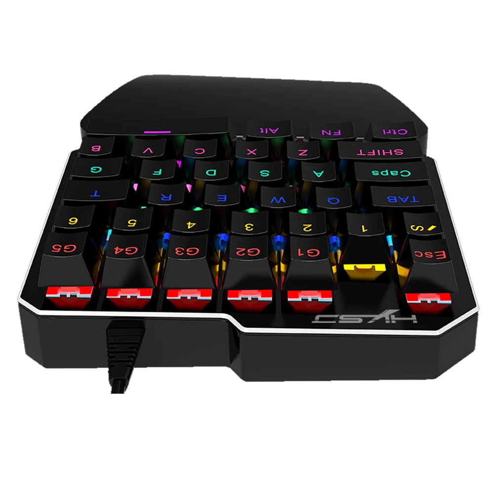 HXSJ Новая Механическая клавиатура для одной руки игровая с 35 клавишами цветная
