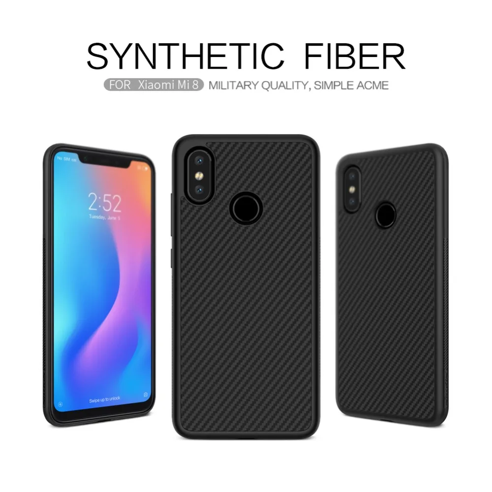 Одежда высшего качества Роскошные углеродного волокна чехол для Xiaomi mi 8