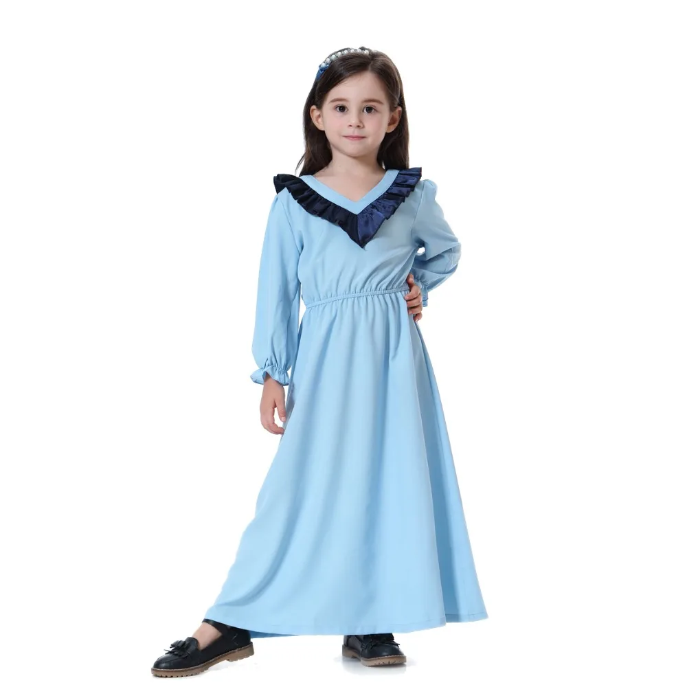 Мусульманские детские длинные платья Abaya длинное платье для девочек халат кимоно