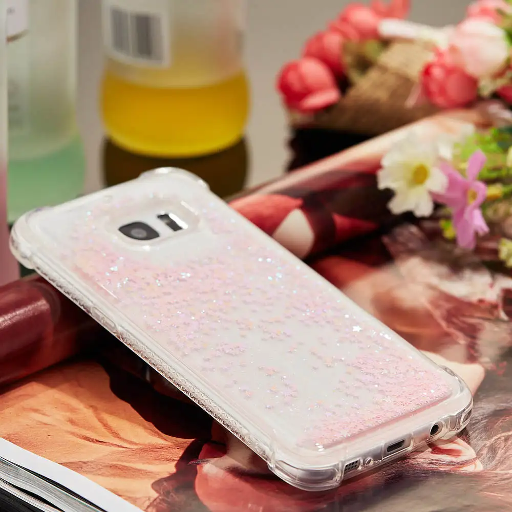 Мягкий чехол-бампер из ТПУ для Samsung Galaxy S7 Edge SM-G935F SM-G935FD Блестящий динамический