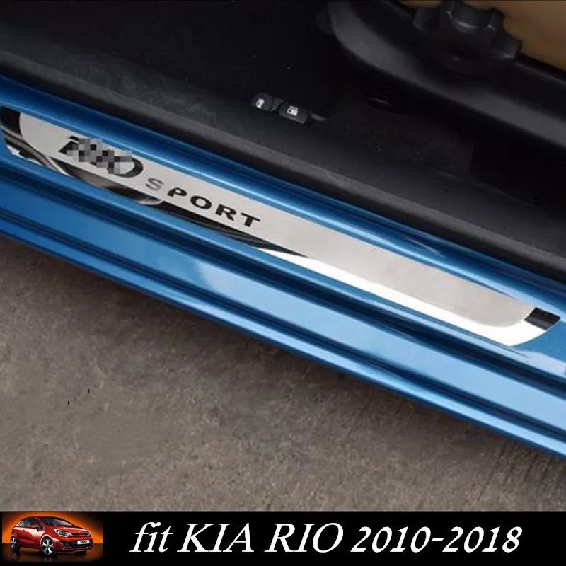 

Новый защитный чехол для порога автомобиля RIO 2010-2019, накладка из нержавеющей стали на порог для Kia Rio X Line 2015-2019