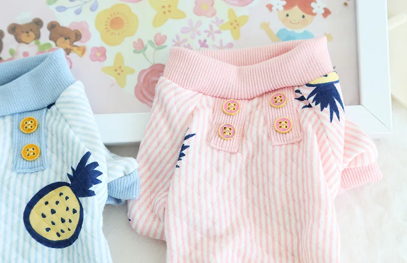 Милый ананас домашних животных кошка собака пижамы комбинезон одежда зима