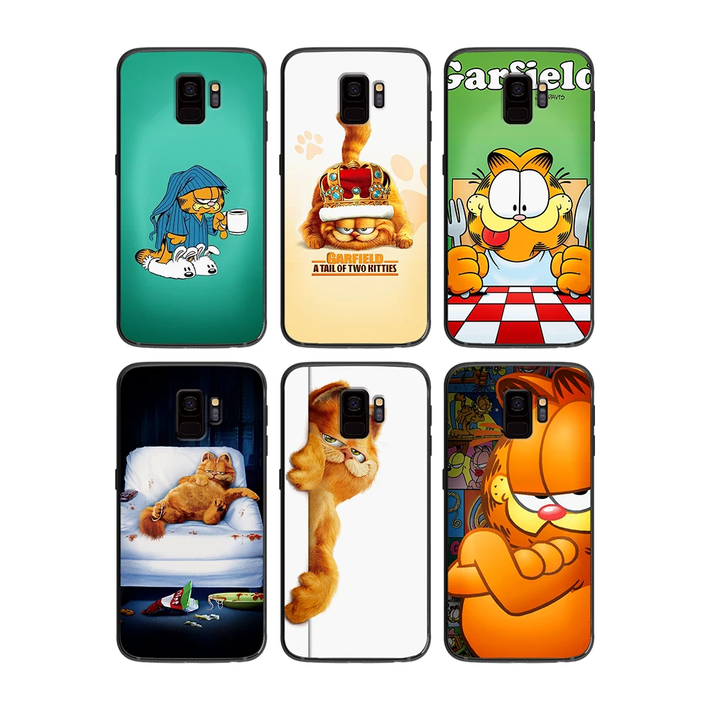 Garfield Настольный мягкий чехол для телефона Samsung Galaxy S6 S7 S8 S9 S10e Plus Note 8 9