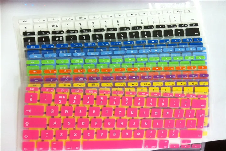 Силиконовая наклейка на клавиатуру английская и европейская раскладка защитная