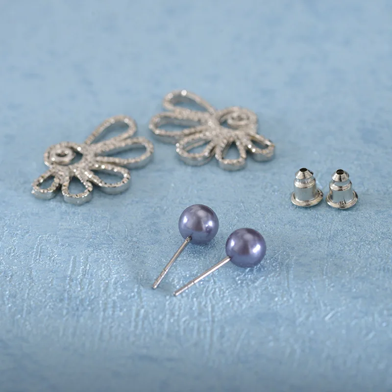 4 вида белый и фиолетовый искусственный жемчуг полый лист позолоченные женские