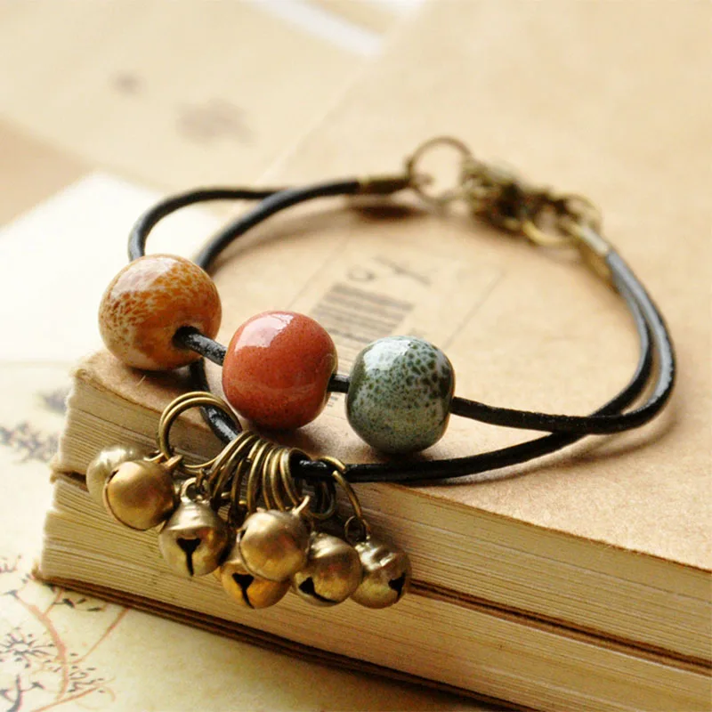 Модные очаровательные браслеты из бисера для женщин и мужчин многослойный шнур