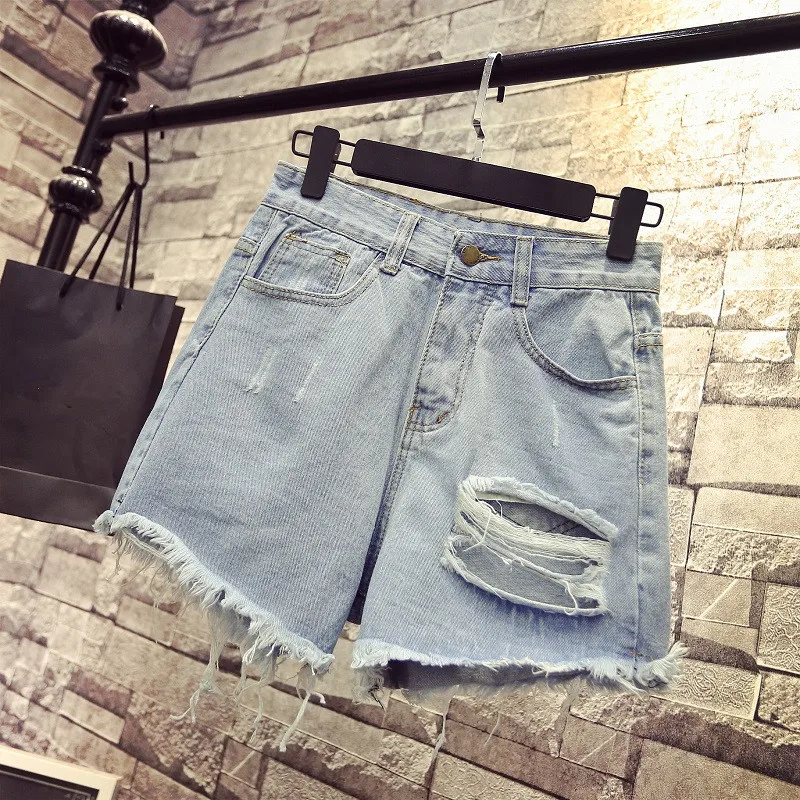 Женские джинсовые шорты с высокой талией ковбойские и бахромой модель gx489 на лето