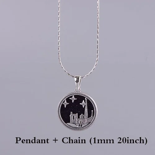 Pendant and necklace BALMORA, 925 пробы, серебро, звездное небо, подвески и кулон, ожерелье для женщин, для влюбленных, инкрустация, синтетический песчаник и раковина, ювелирные изделия - Окраска металла: Pendant and necklace