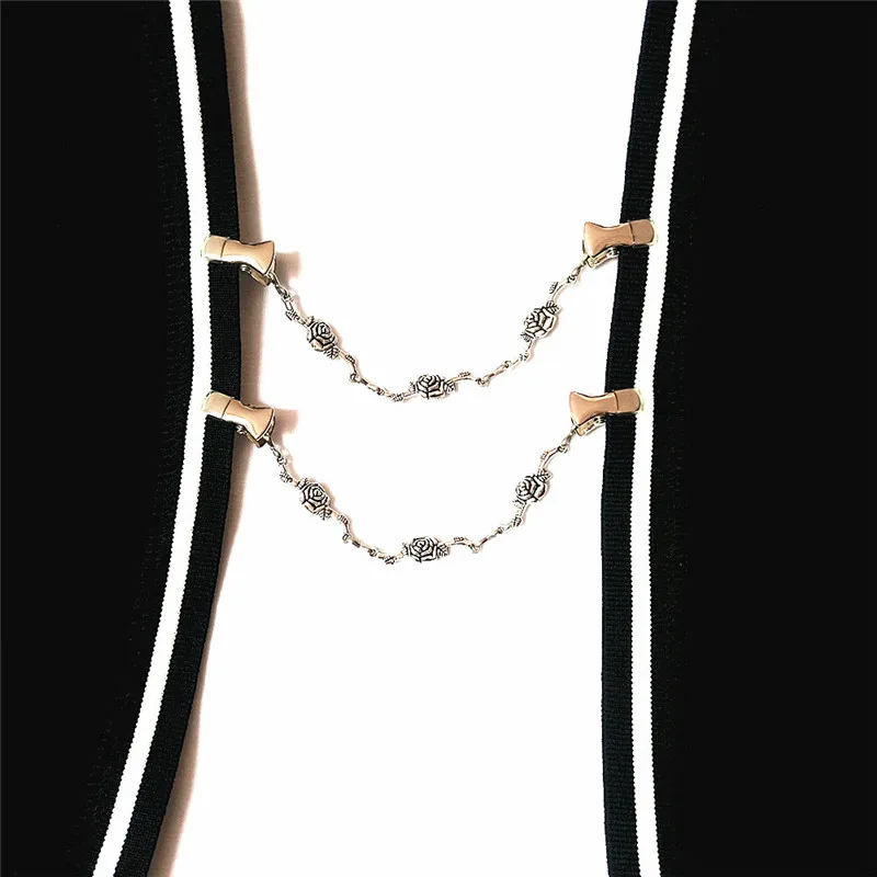 Женская Винтажная брошь в виде цепочки с розами заколки для кардигана и накидки