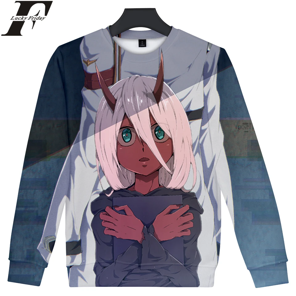 LUCKYFRIDAYF 2018 Darling In The Franxx 3D хлопковая толстовка с капюшоном аниме монолитная