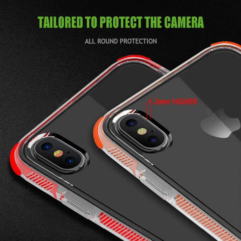 BALMORA Armor Transparent Phone Case For iPhone 6 6s 7 8 plus X Shockproof Protect Soft TPU Clear Cases | Мобильные телефоны и