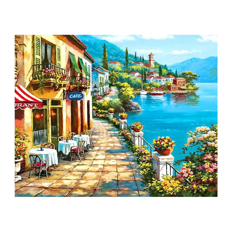 Алмазная вышивка полностью мозаика природа пейзаж город 5d сделай сам алмазная