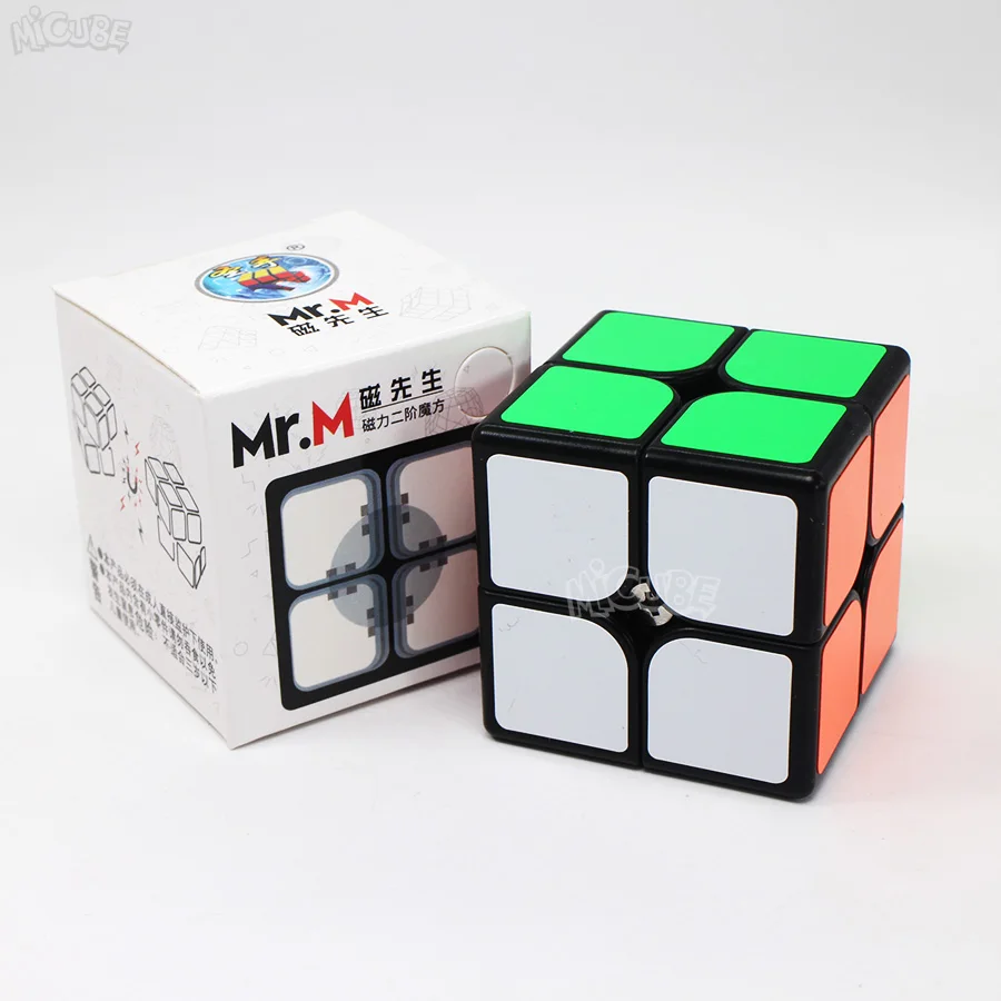 Shengshou Mr. M Магнитный куб 2x2 скоростной куб Magic 2x2x2 Магнитный позиционирование Mrm 2 Cubo Magico 2*2 магниты куб черная Игра Головоломка - Цвет: Mr.M 2x2-Black