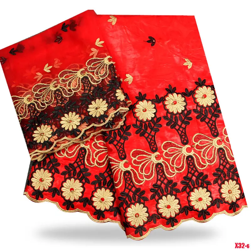 

Black Lace Fabric With Bead High Quality Getzner Brocade bazin Riche For Women Dress Embroidered African bazin Fabric with Scarf