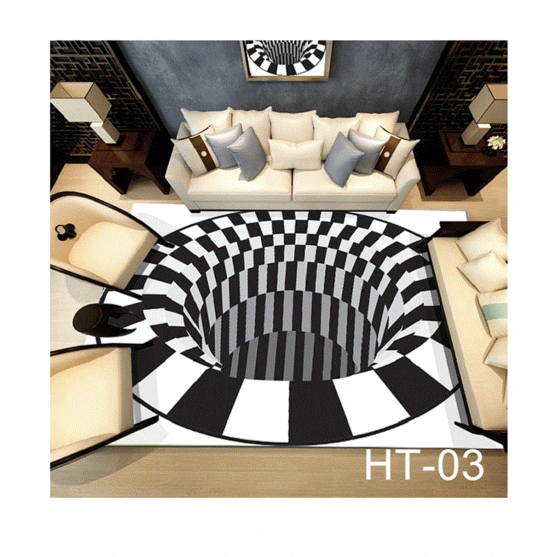 

2019 New Modern Minimalist 3D Printing Carpet Big Size High Quality Home Mat Modern Living Room Carpet 8mm Thicken Parlor Rugs