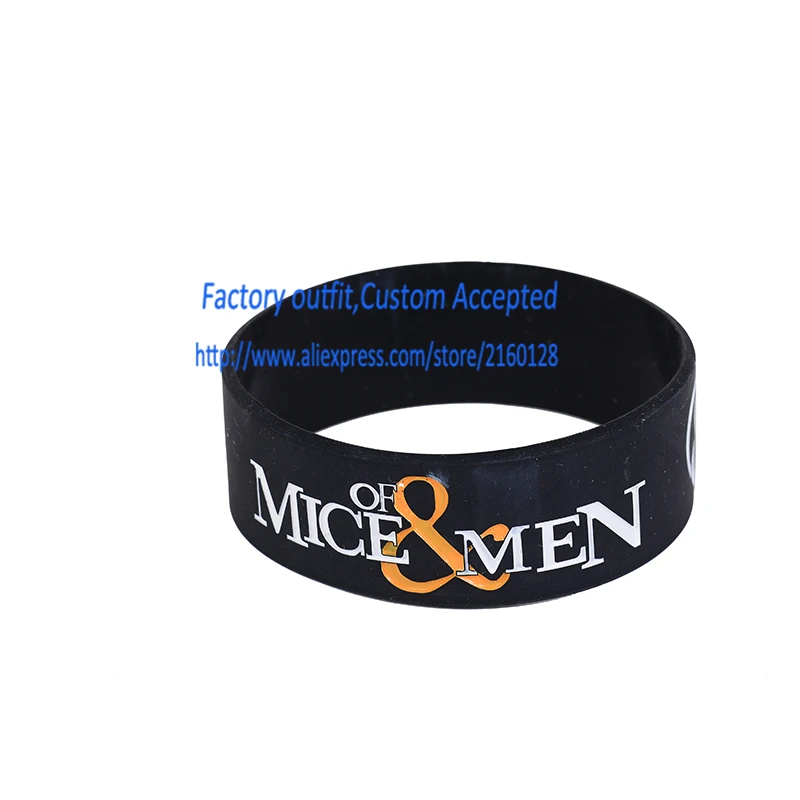 OF MICE AND MEN Silicone 1&quot Wide Debossed Wristband Bracelet | Украшения и аксессуары