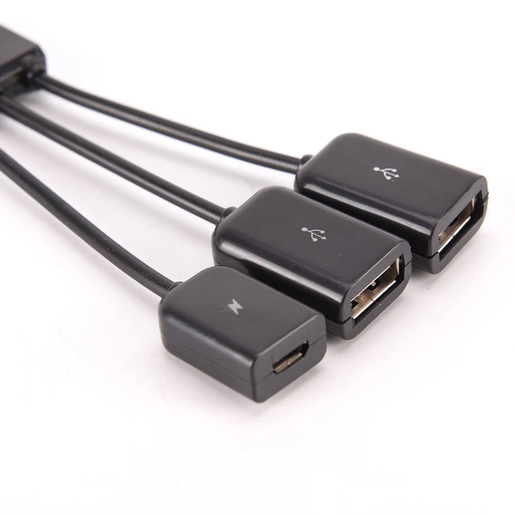 Многофункциональная USB OTG Host Hub адаптер 1 Мужской до 3 Женский Micro кабель Разъем