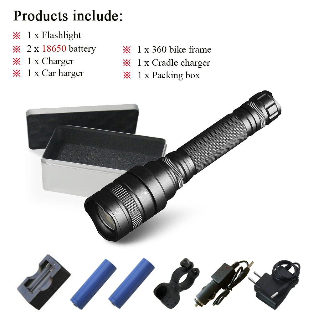 HS519C1-BOX 32 Вт чип xlamp CREE XHP70 32000lm Мощный тактический светодиодный фонарик, фонарь, светильник с зумом, полицейский фонарь, питание от аккумулятора 18650 26650 - Испускаемый цвет: HS519C1-BOX